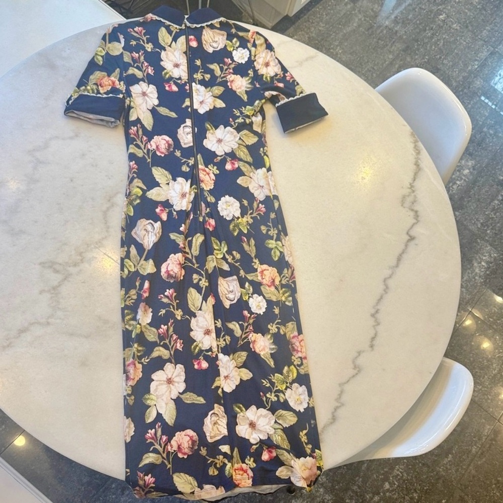 NWT Alice + Olivia Navy Delora
Floral Midi Dress  Size 8 - Picture 6 of 12